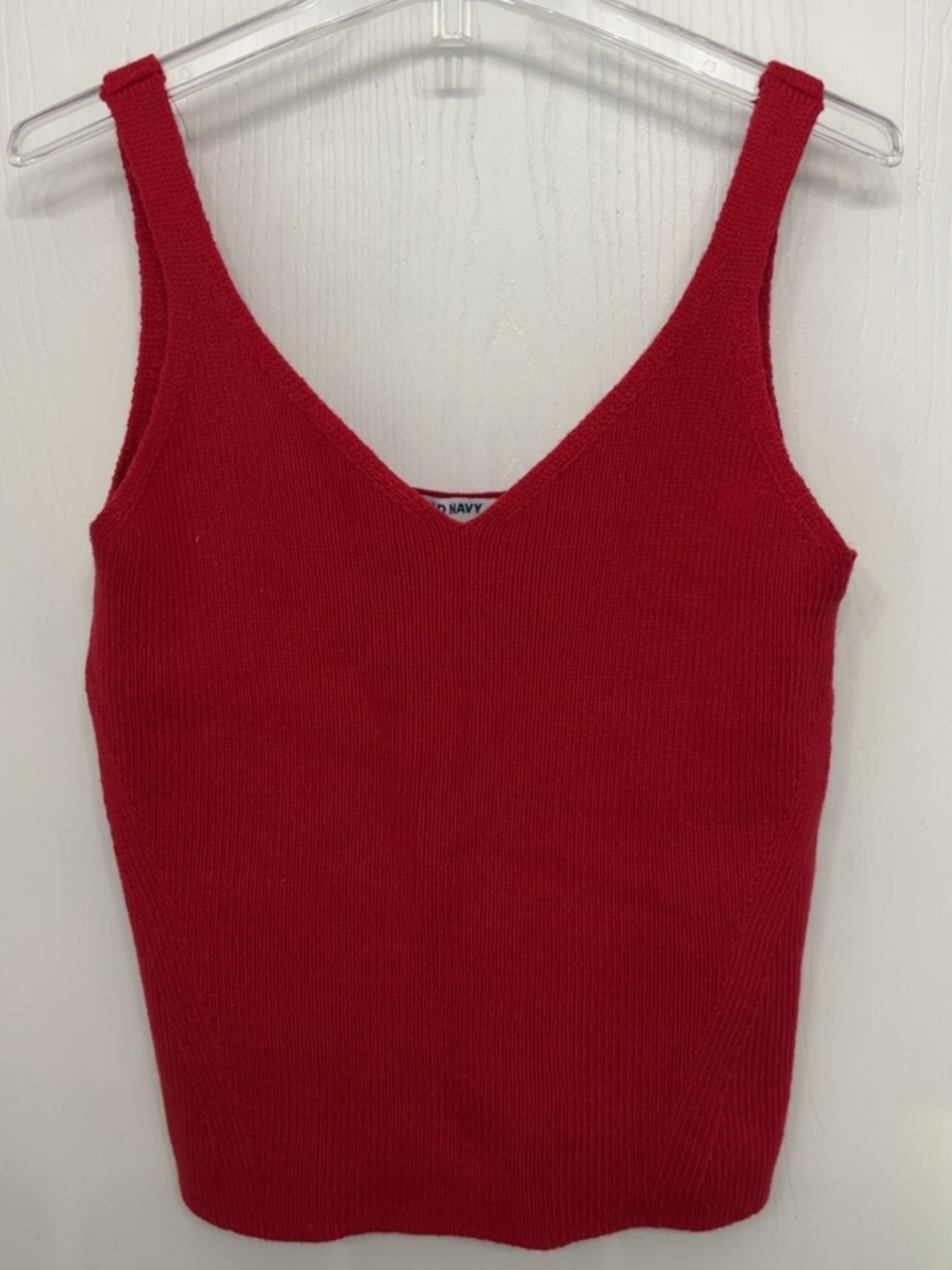 Old Navy Bright Red V-Neck Knit Tank